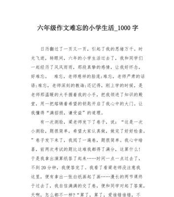 小学时光（从迷茫到成长）