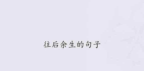 唯美句子描绘后余生（爱情与向往）