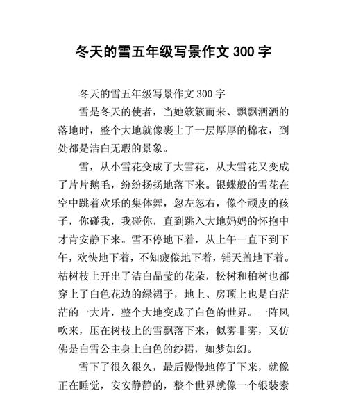 冬日童话（纯白的奇遇）