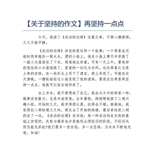 坚持就是胜利（一个人的冒险故事）