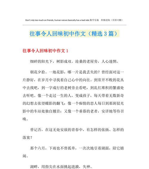 回味无穷（一个人的成长故事）