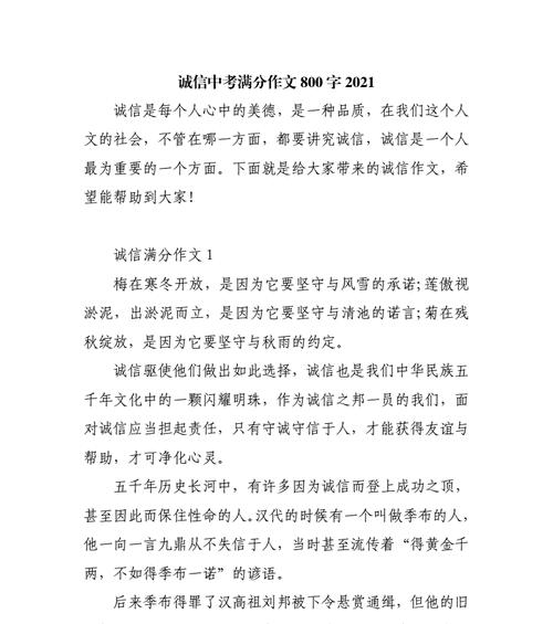 诚信之光（一位年轻人的成长故事）