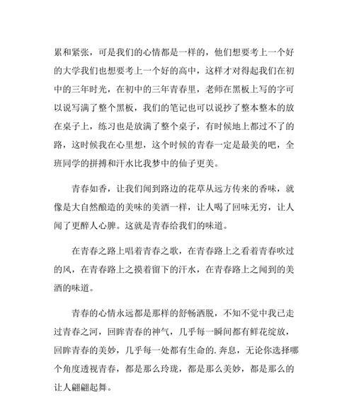 青春无悔（奔跑在蓝天下的年轻人）