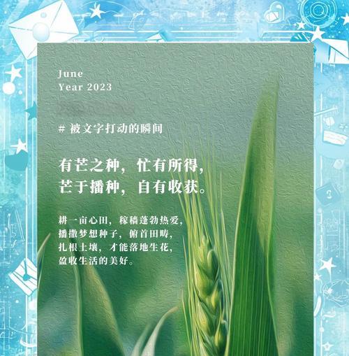 关于芒种的朋友圈文案（《芒种时分：耕耘与希望的交响诗》）