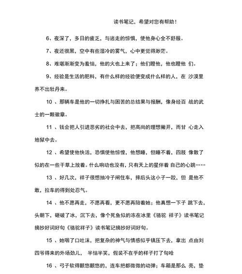 《星光灿烂的人生》（探寻《骆驼祥子》中的唯美风景）