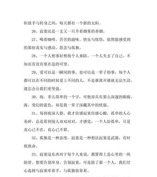 孤独的舞曲（唯美诗句串联的一段寂寞旋律）