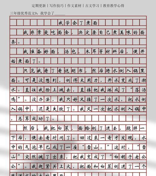 夏至煮面作文怎么写？（《面香夏至：与小智的煮面记》）