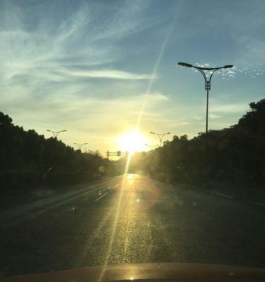 早晨的朝阳（迎着太阳）